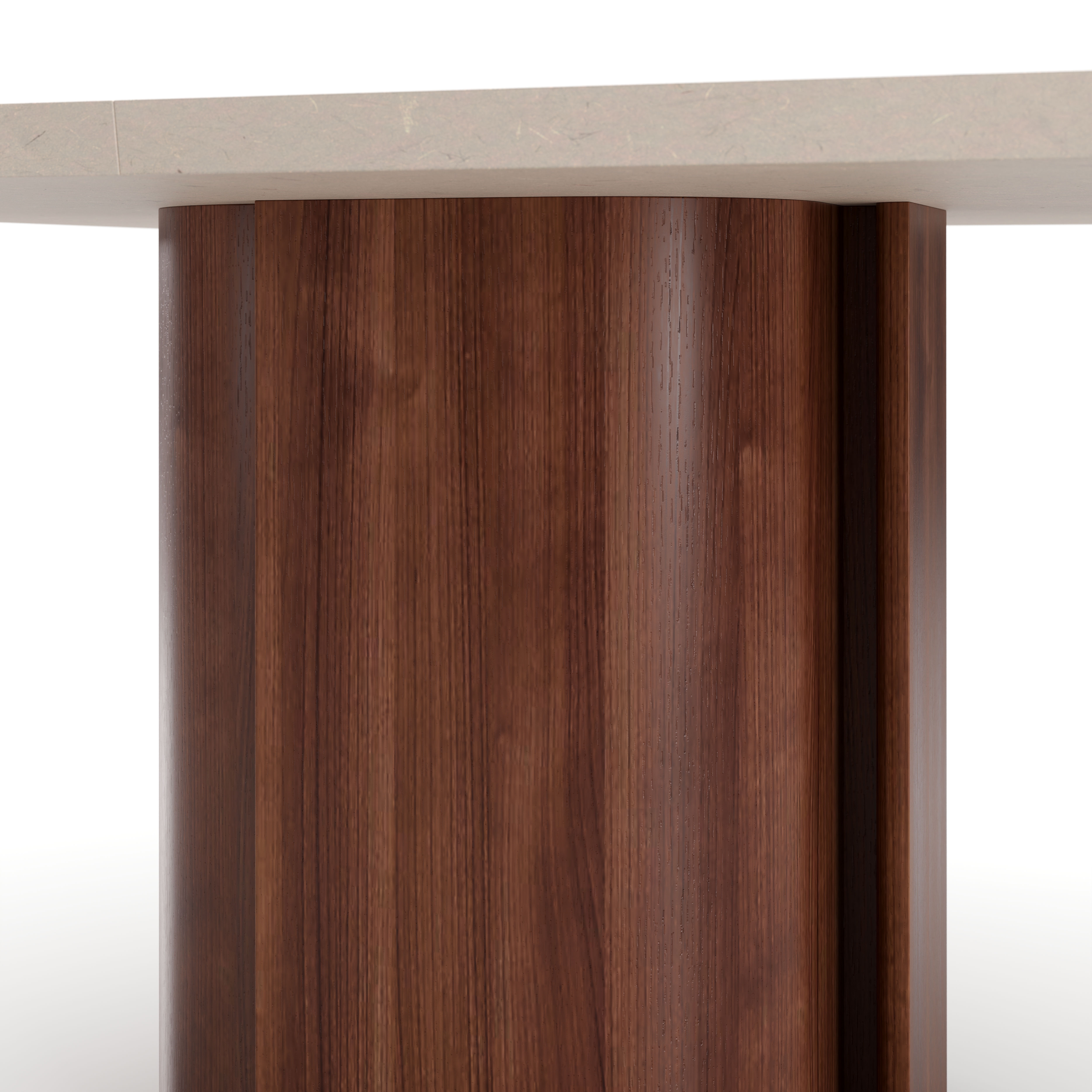 AD-T410-WA.WN.001 Arden Dining Table Natural Walnut Base Detail