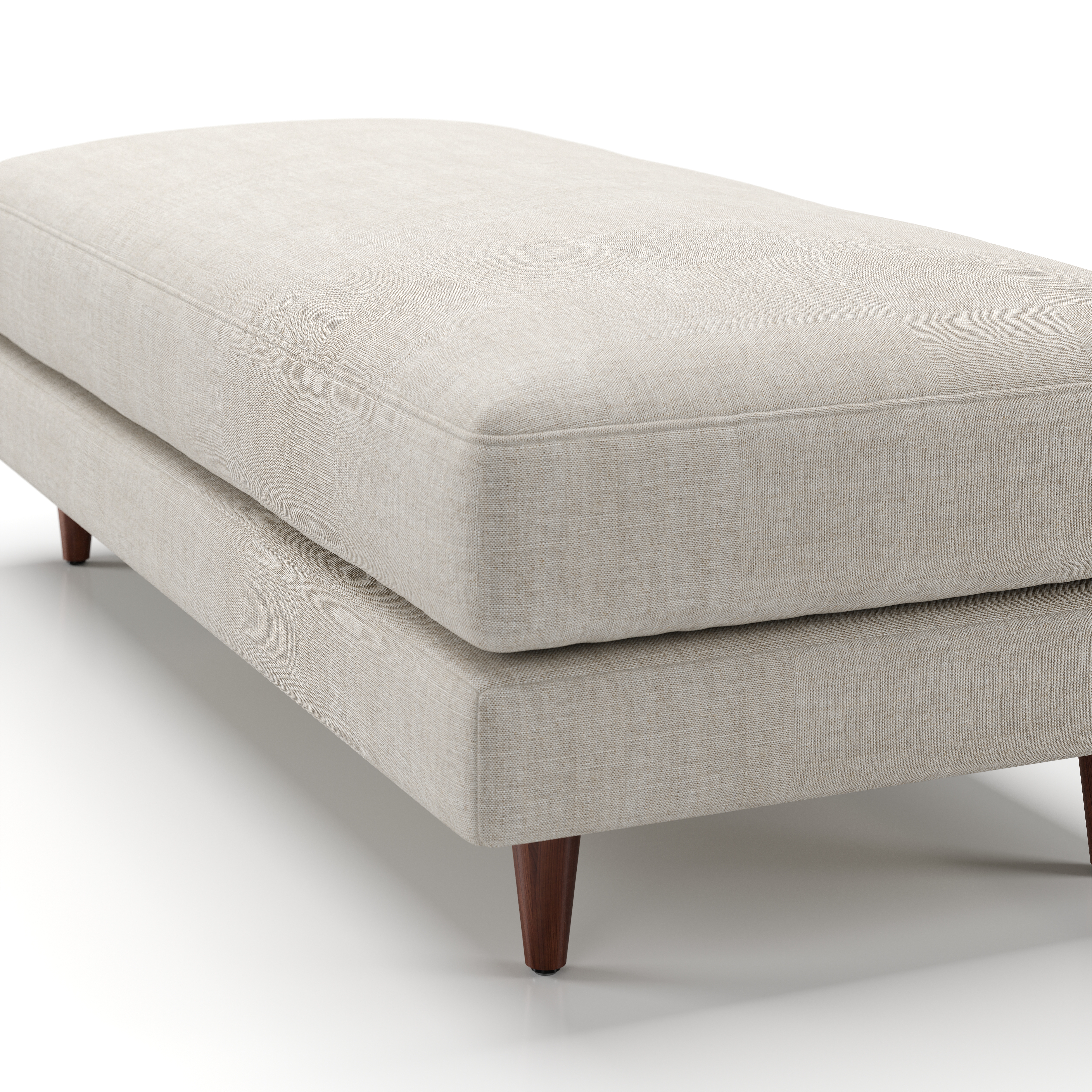 AT-S521.WN.BF6043 Atelier Ottoman Half-Leg Natural Walnut L493 Sanfor OATMEAL 0024 Back
