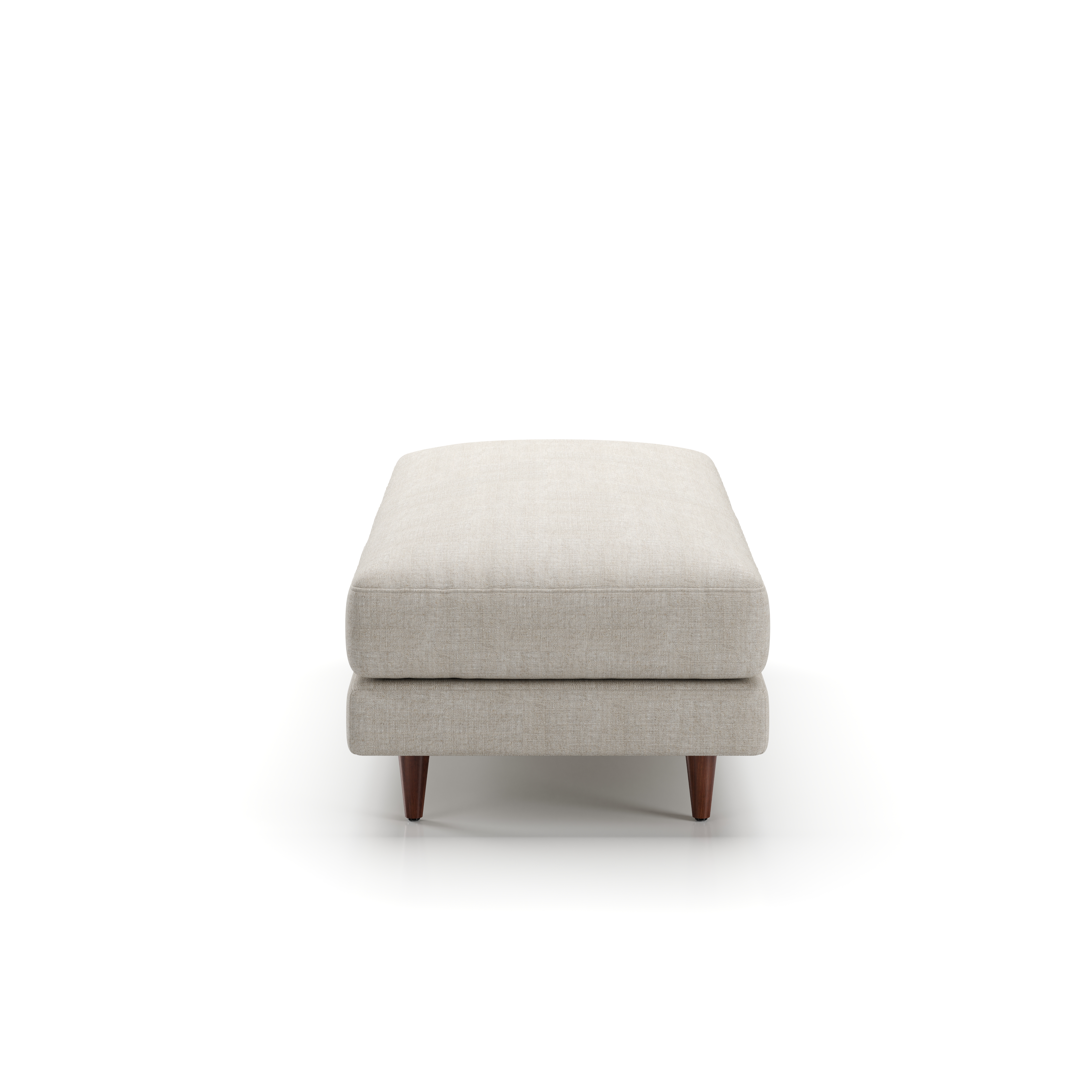 AT-S521.WN.BF6043 Atelier Ottoman Half-Leg Natural Walnut L493 Sanfor OATMEAL 0024 Front