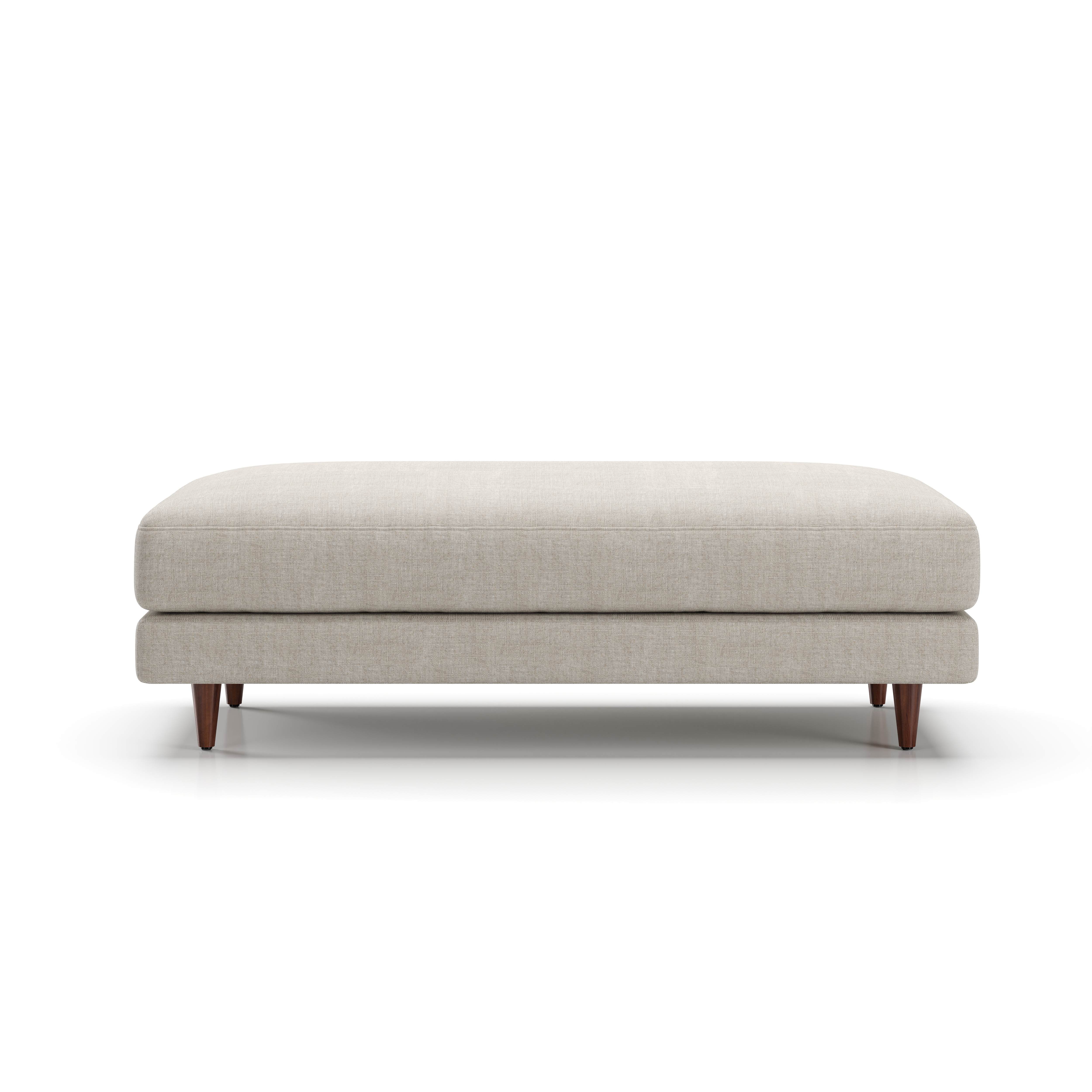 AT-S521.WN.BF6043 Atelier Ottoman Half-Leg Natural Walnut L493 Sanfor OATMEAL 0024 Side