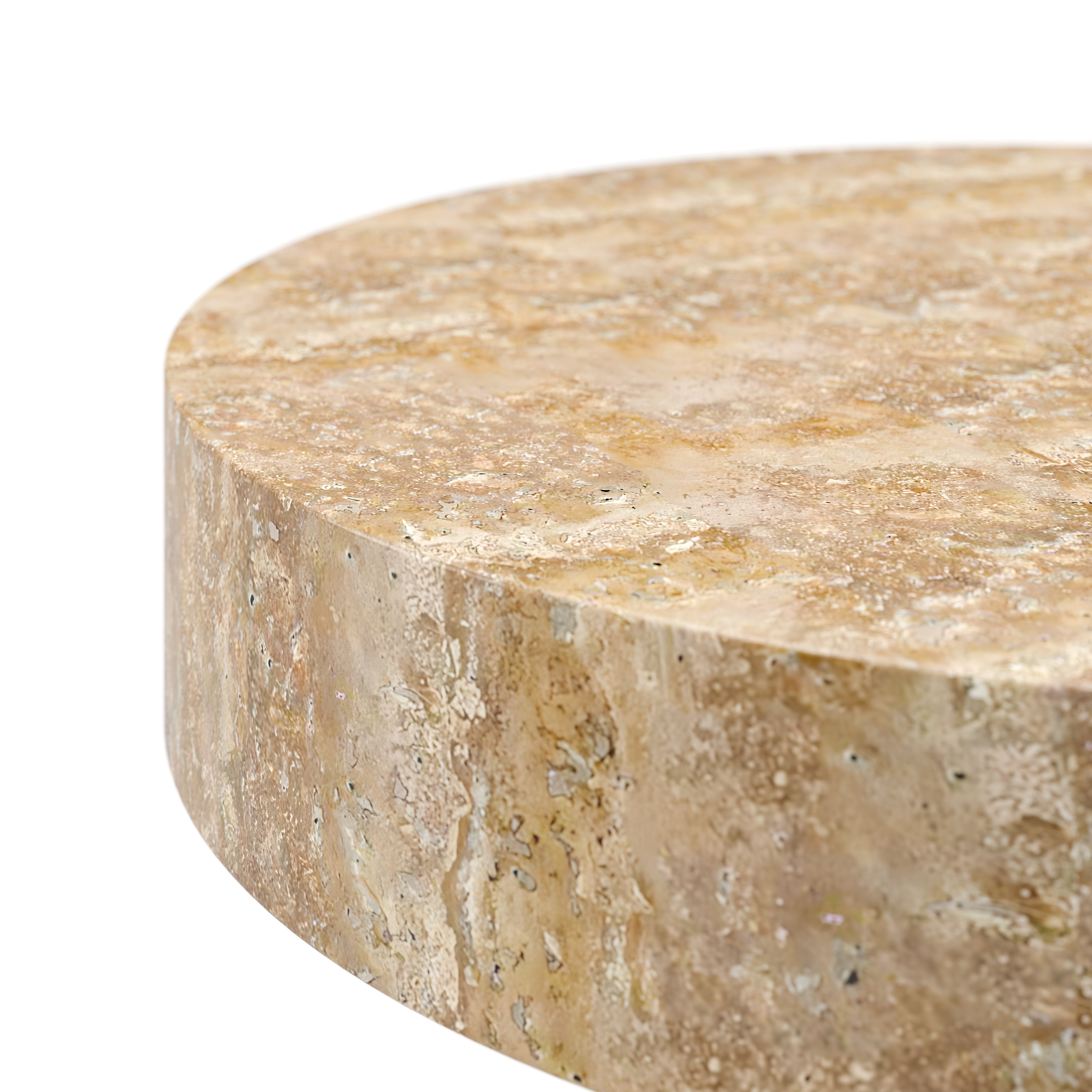 AT-T110-450.Noce Atelier Side Table Small-C450 Brushed Noce Travertine Detail 3