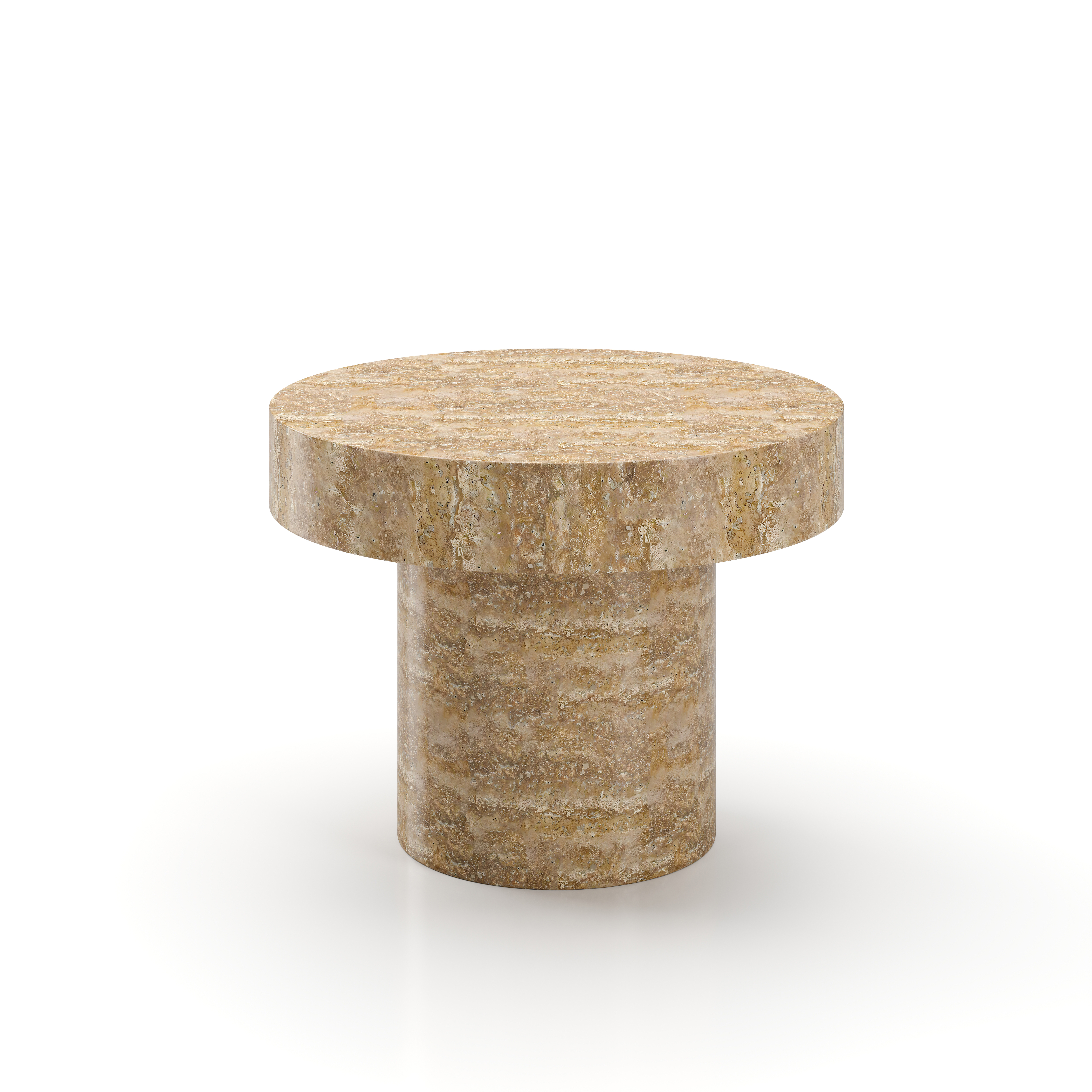 AT-T110-450.Noce Atelier Side Table Small-C450 Brushed Noce Travertine Front