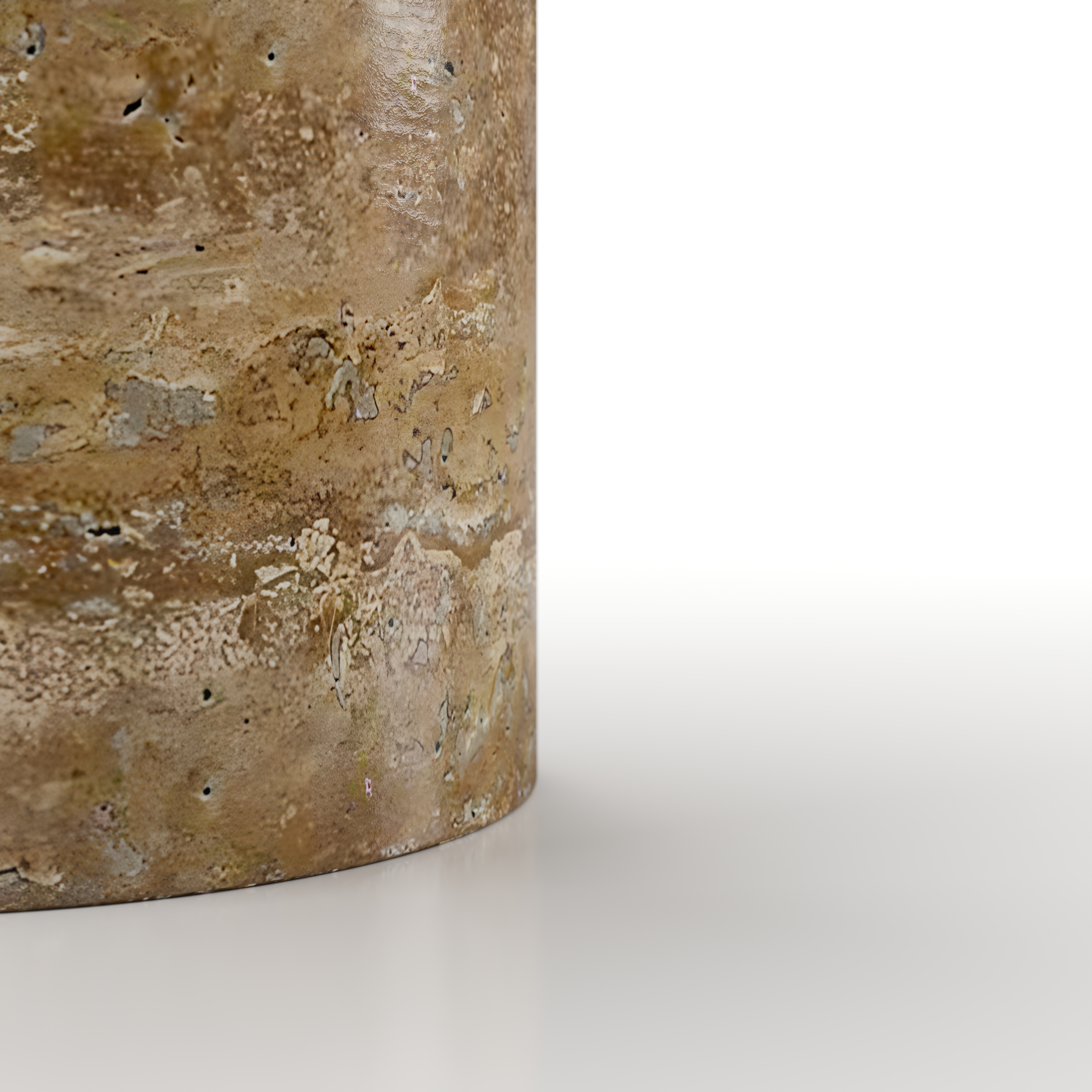 AT-T110-600.Noce Atelier Side Table Large-C600 Brushed Noce Travertine Detail