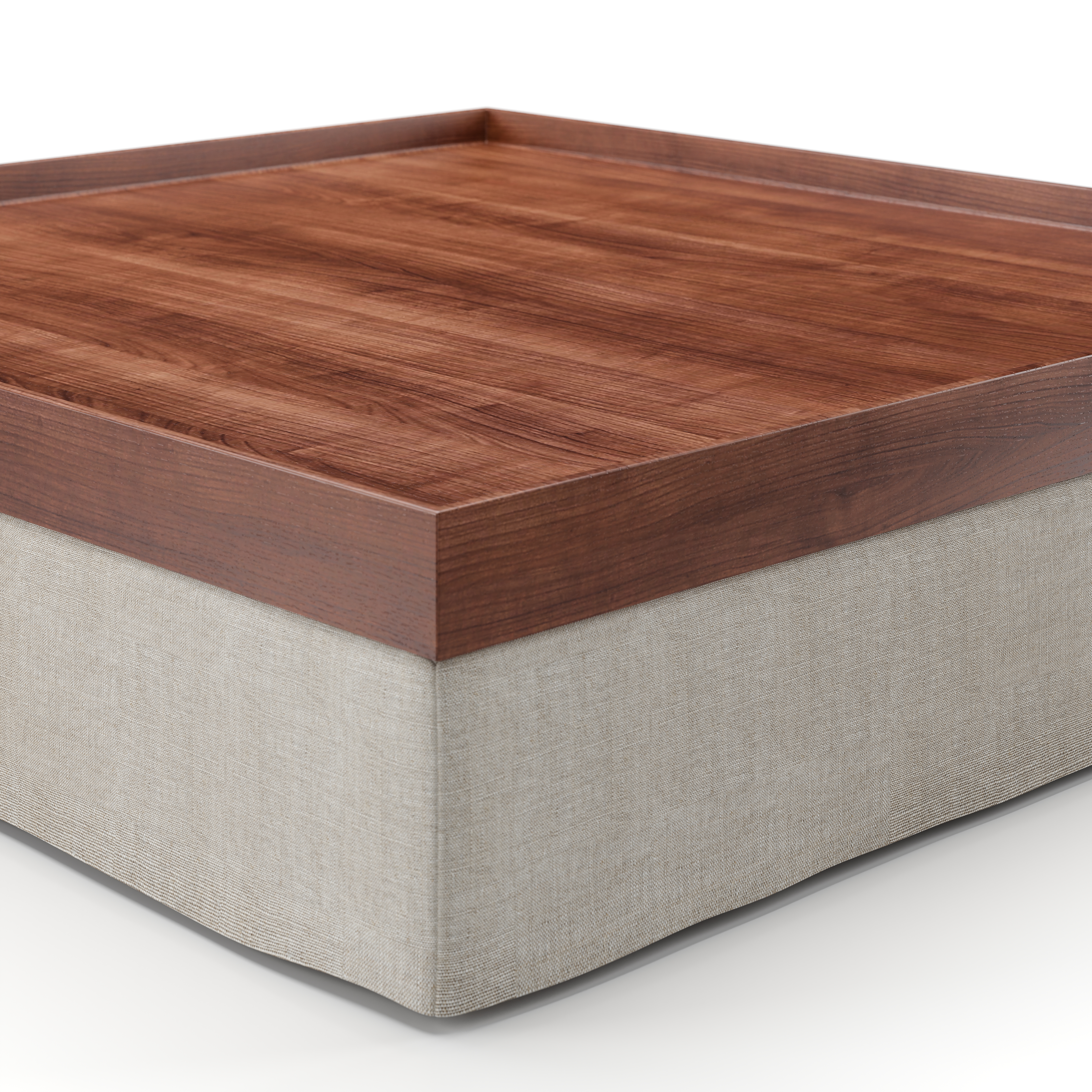 AT-T530.WN.BF6043 Atelier Corner Tray-Skirt Natural Walnut L493 Sanfor OATMEAL 0024 Back