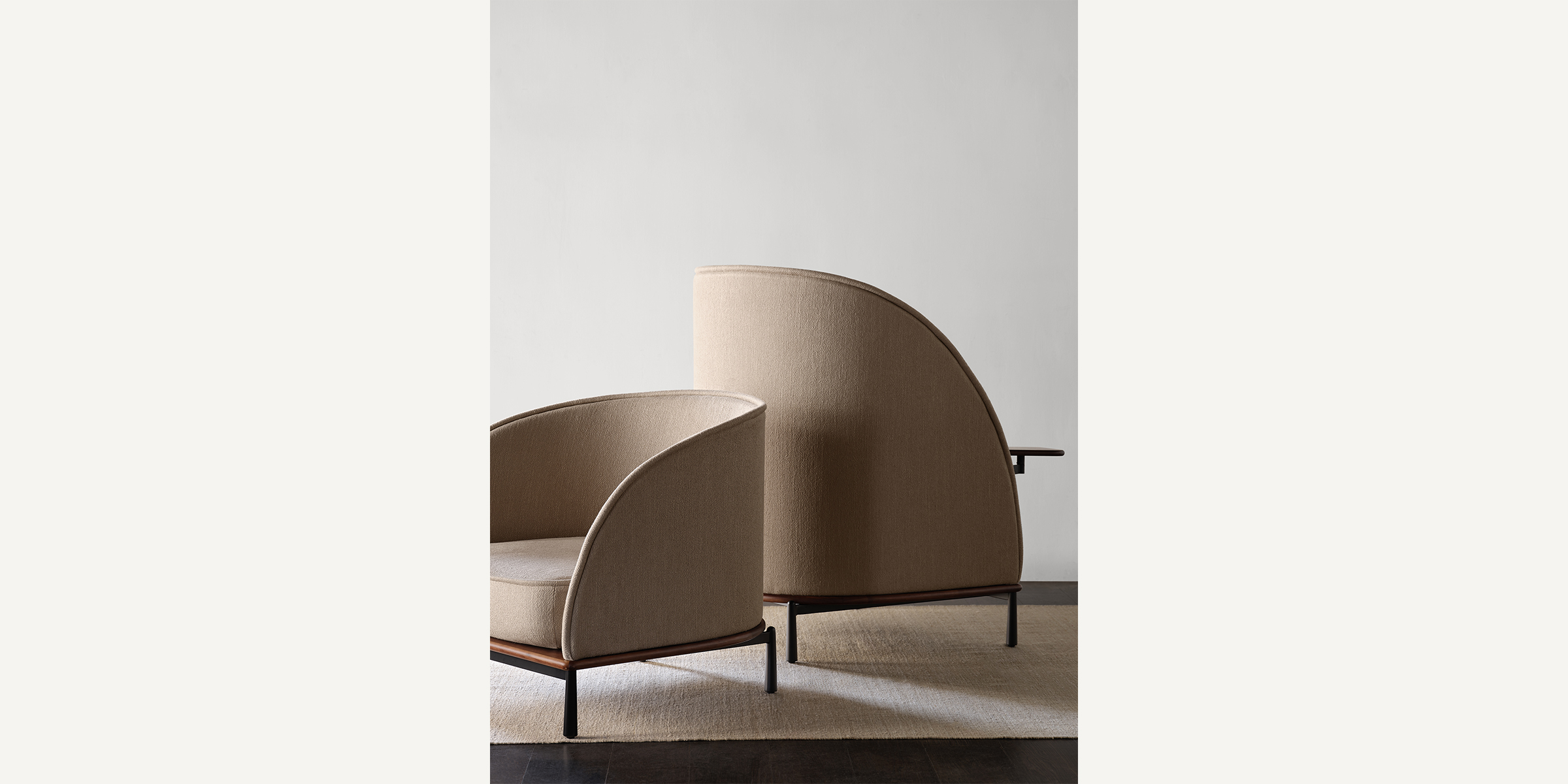 Arc High Back Lounge Chair with Tablet slides 2