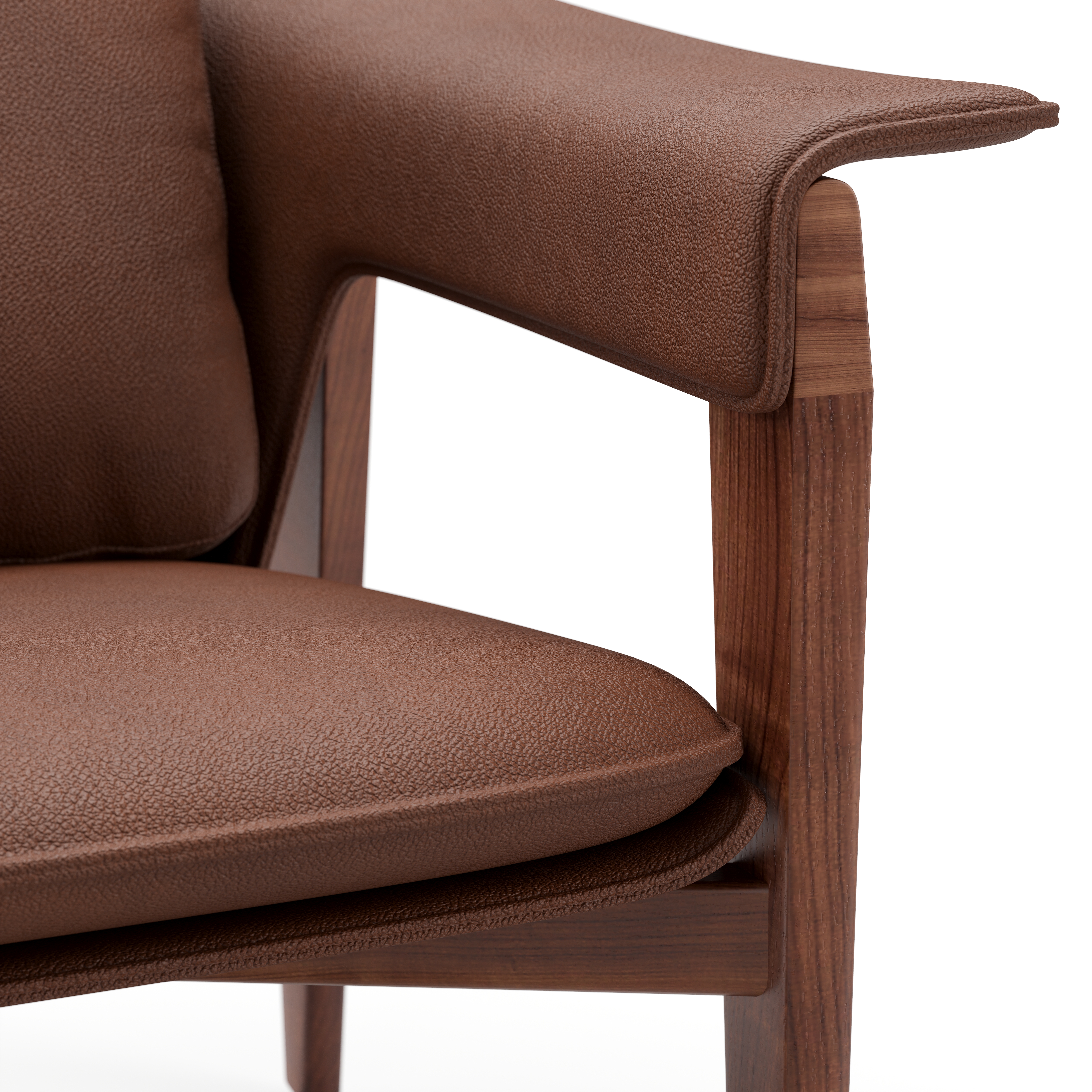 BN-S111.WN.BL2033 Bruno Lounge Chair Natural Walnut York Creek 7024 Detail