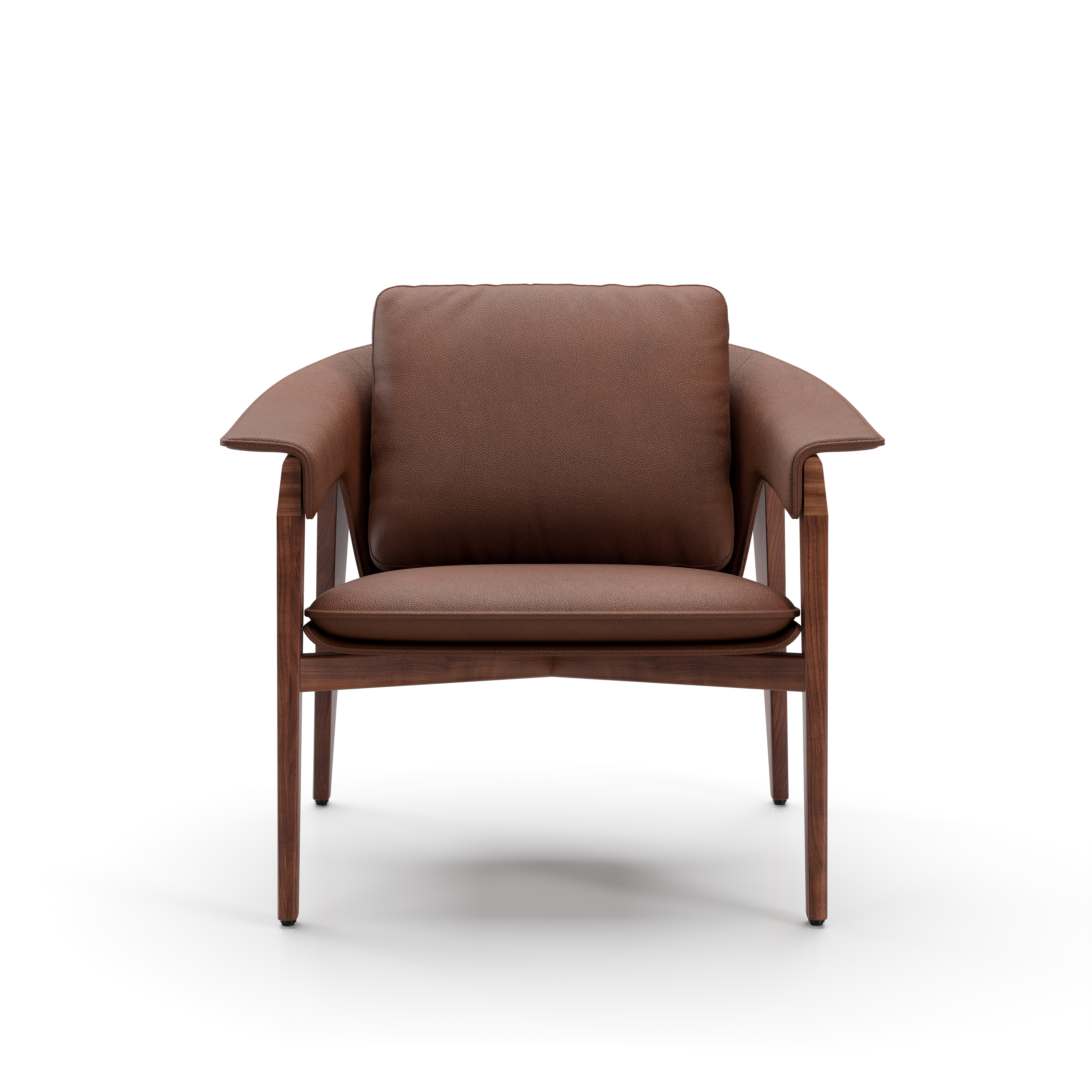 BN-S111.WN.BL2033 Bruno Lounge Chair Natural Walnut York Creek 7024 Front