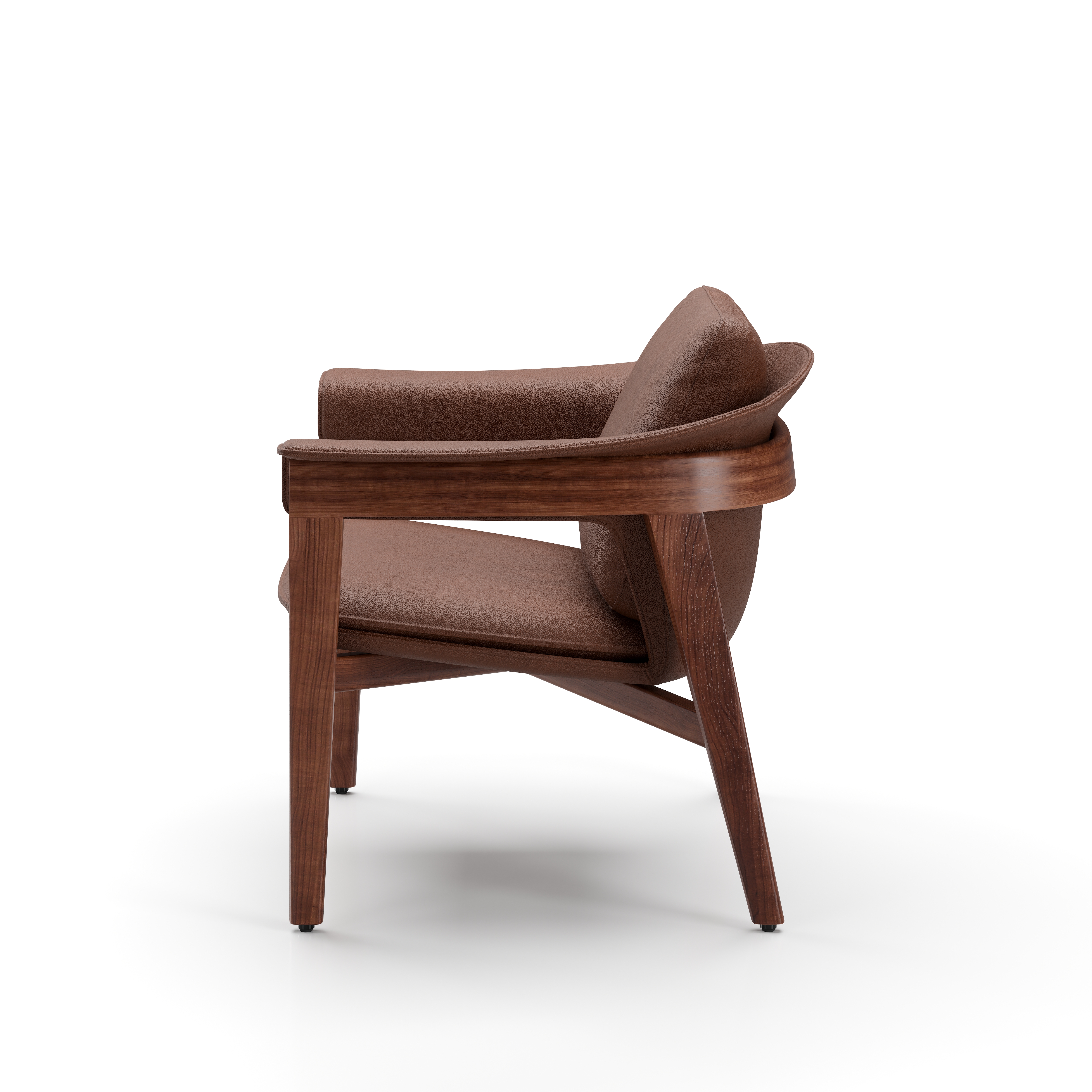 BN-S111.WN.BL2033 Bruno Lounge Chair Natural Walnut York Creek 7024 Side