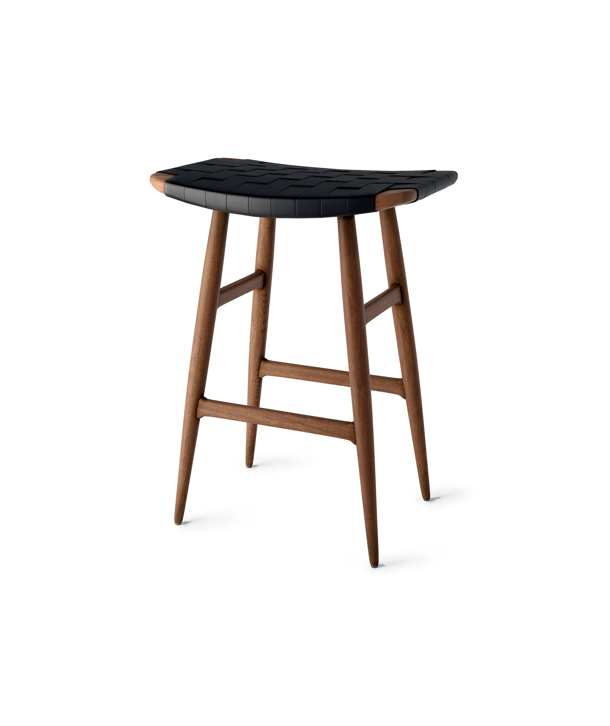 Freja Bar Stool SH610 Leather Stripe Seat