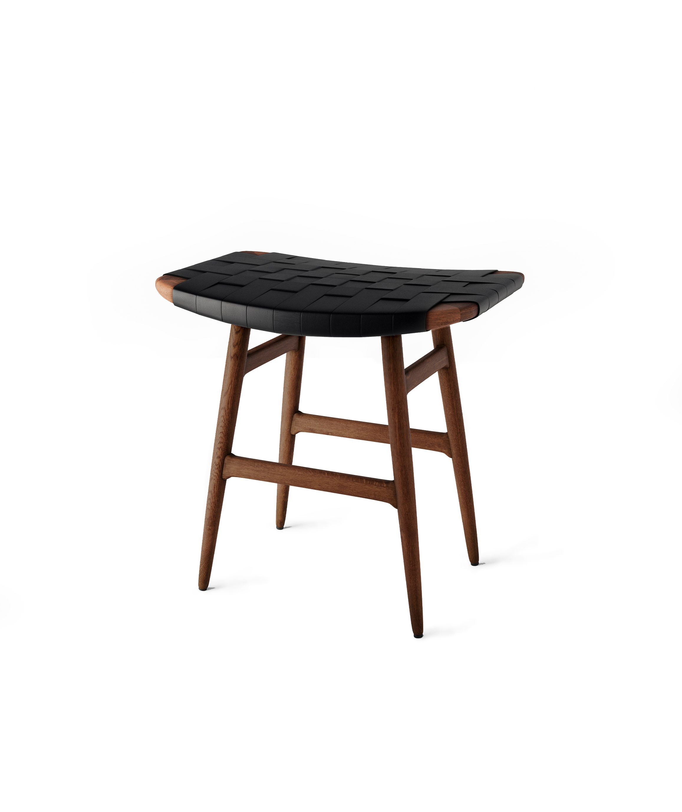 Freja Stool Leather Stripe Seat
