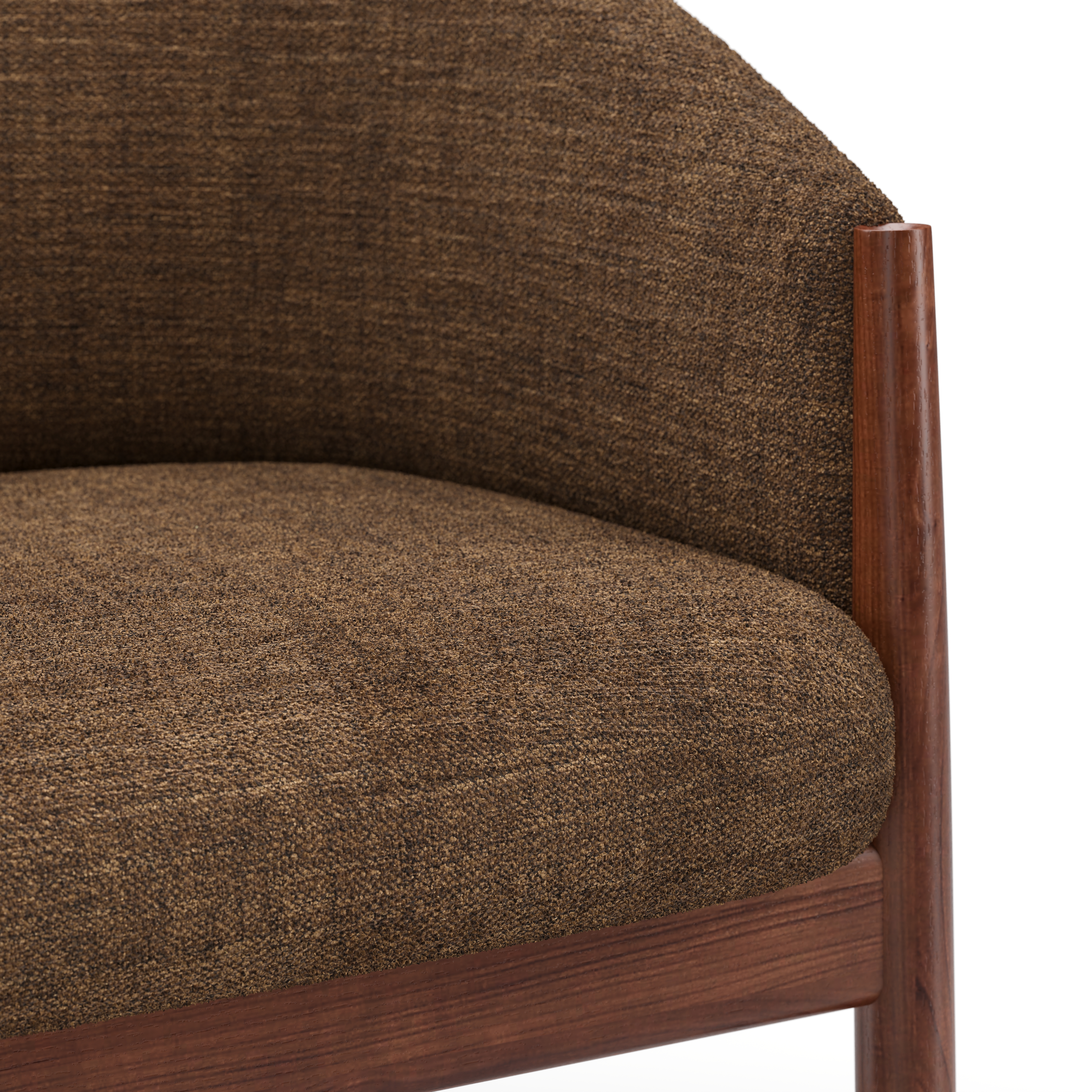 OG-S110.WN.CF7108 Ougi Club Chair Natural Walnut Thames 102 Detail