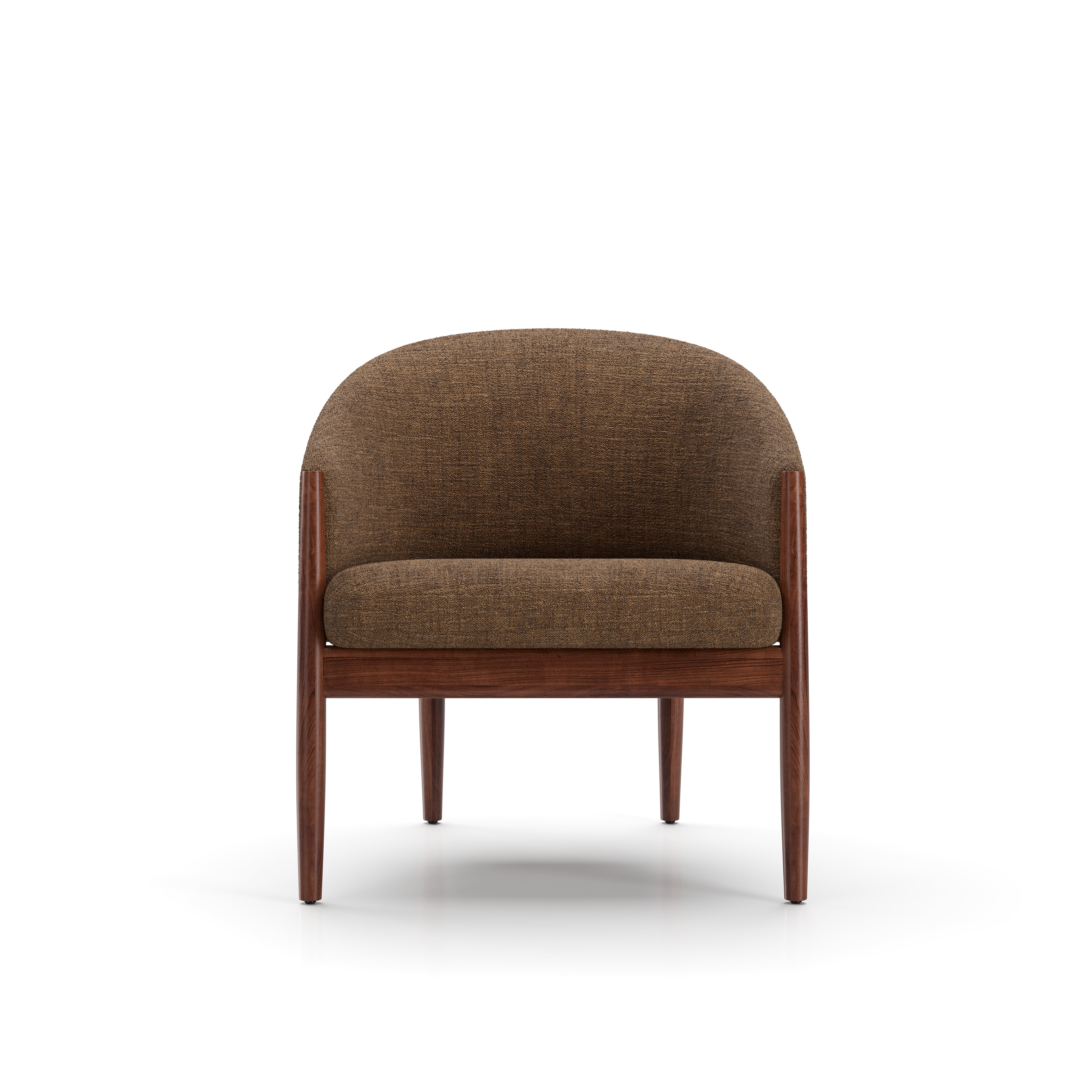OG-S110.WN.CF7108 Ougi Club Chair Natural Walnut Thames 102 Front