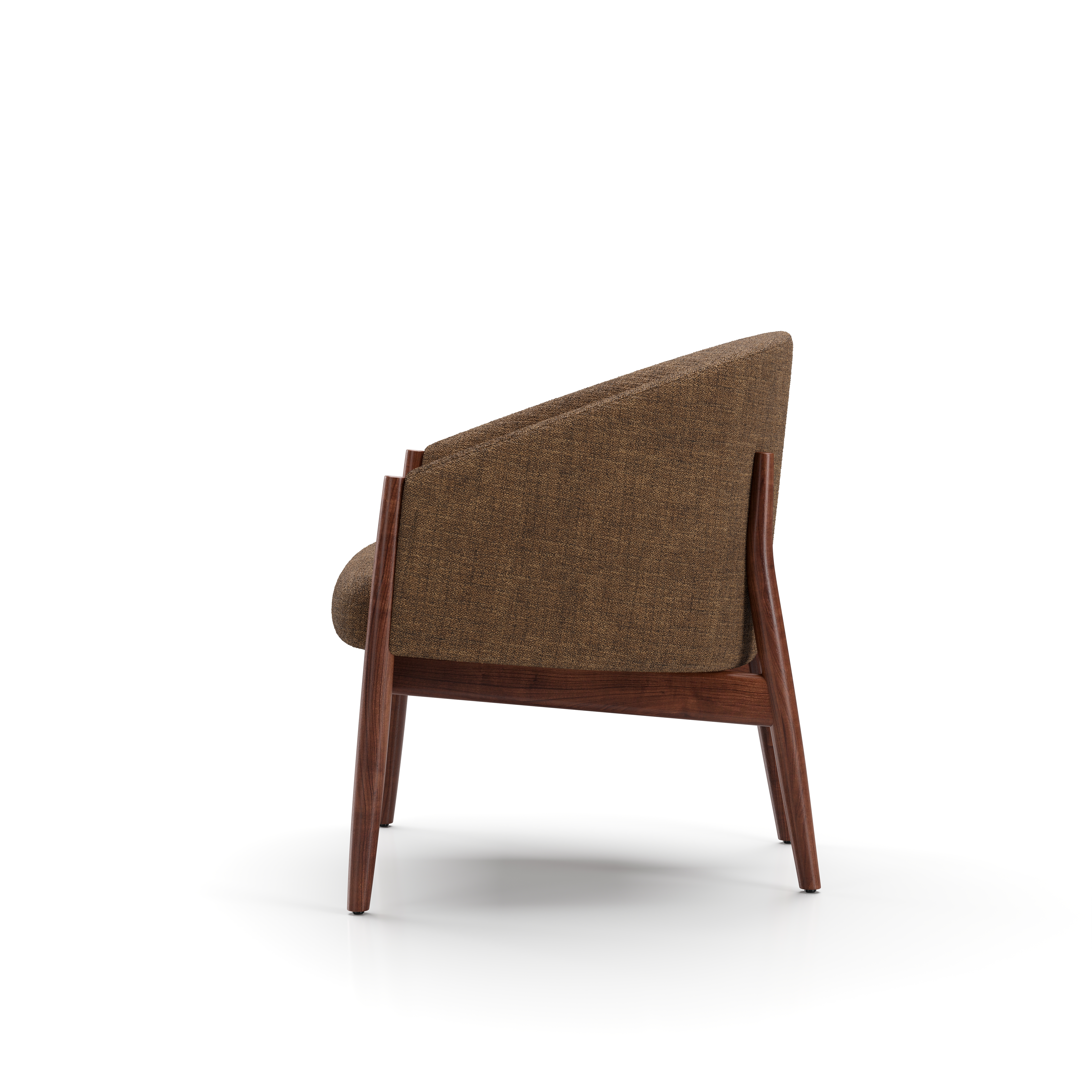 OG-S110.WN.CF7108 Ougi Club Chair Natural Walnut Thames 102 Side