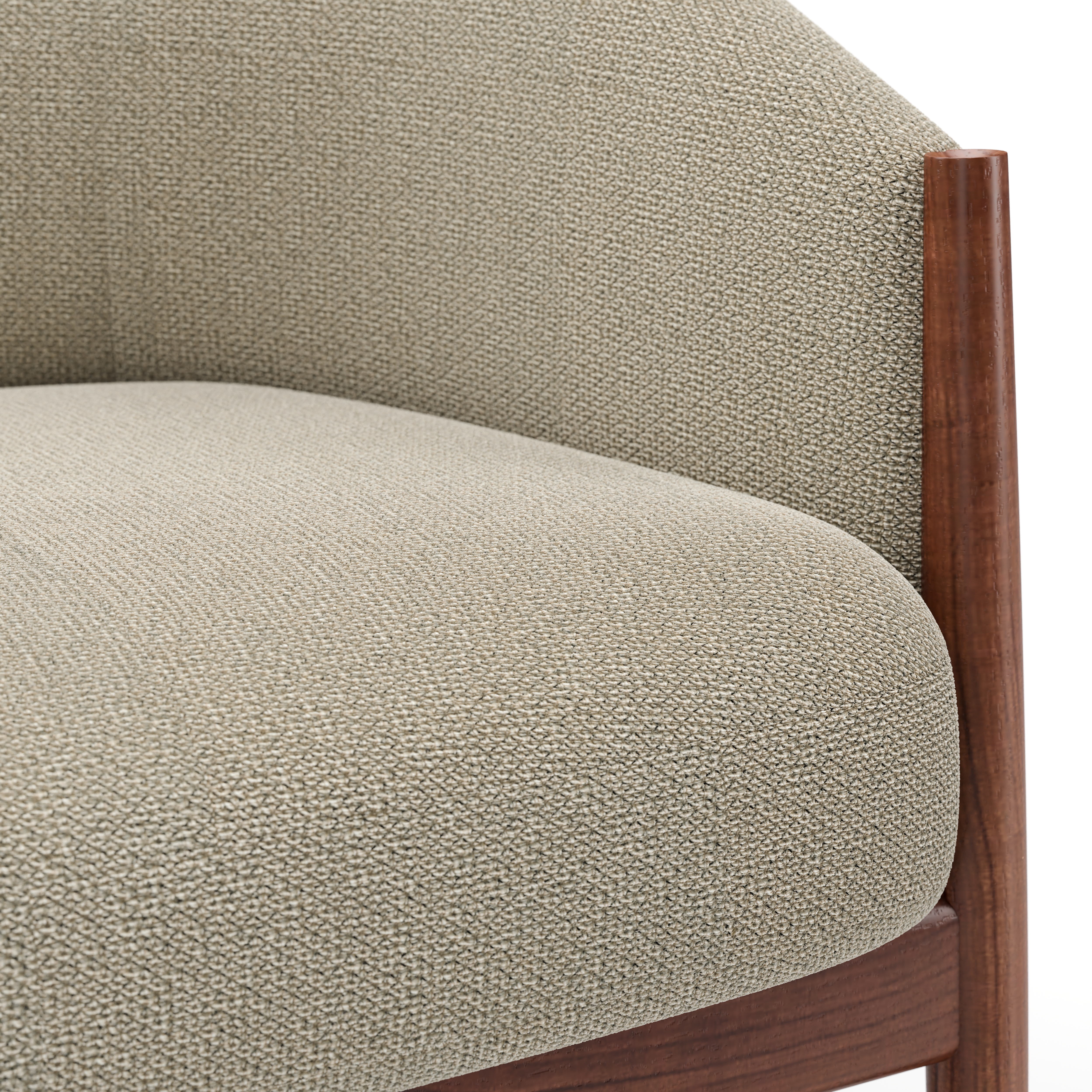 OG-S111.WN.AF5072 Ougi Lounge Chair Natural Walnut Yoredale UDA 29 Detail
