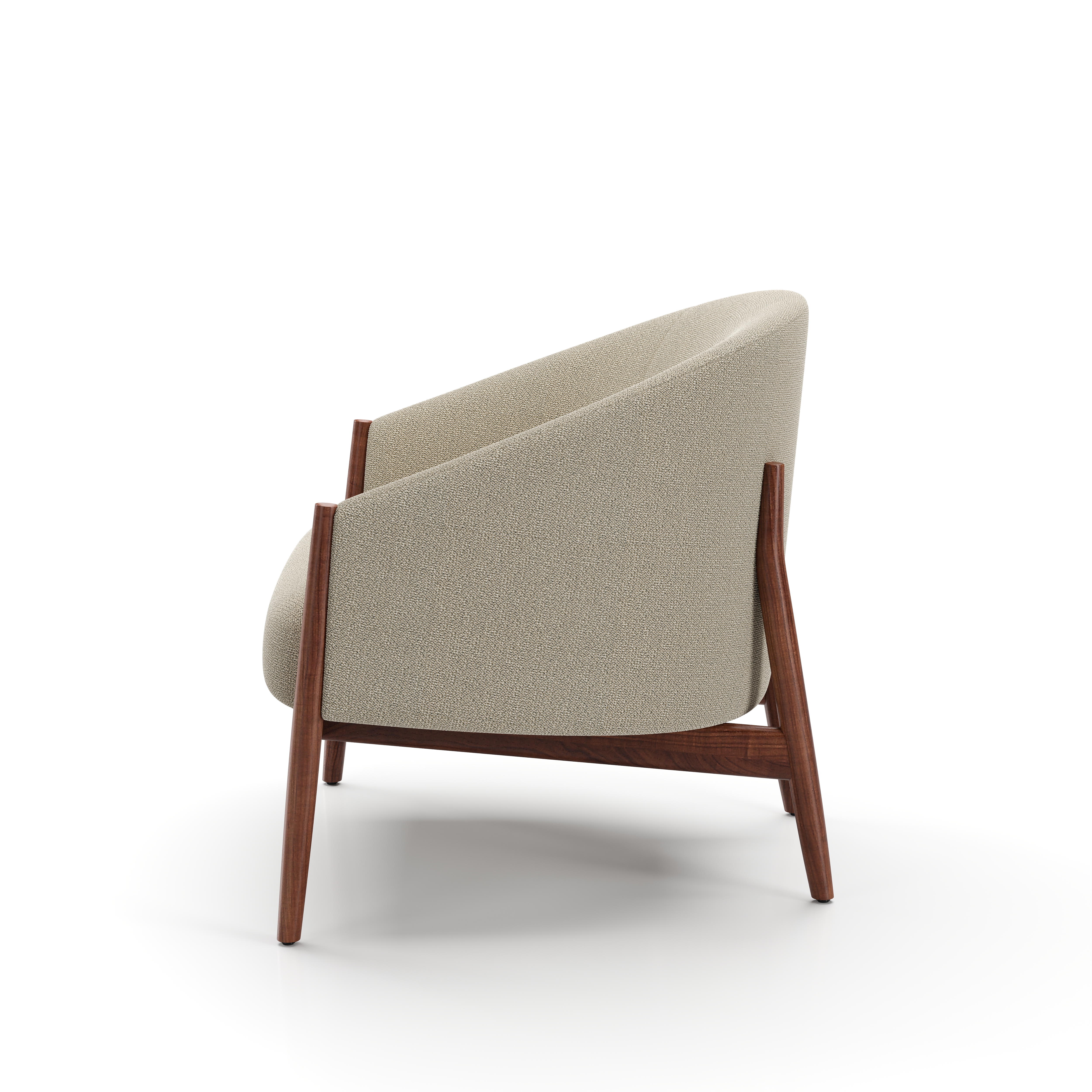 OG-S111.WN.AF5072 Ougi Lounge Chair Natural Walnut Yoredale UDA 29 Side