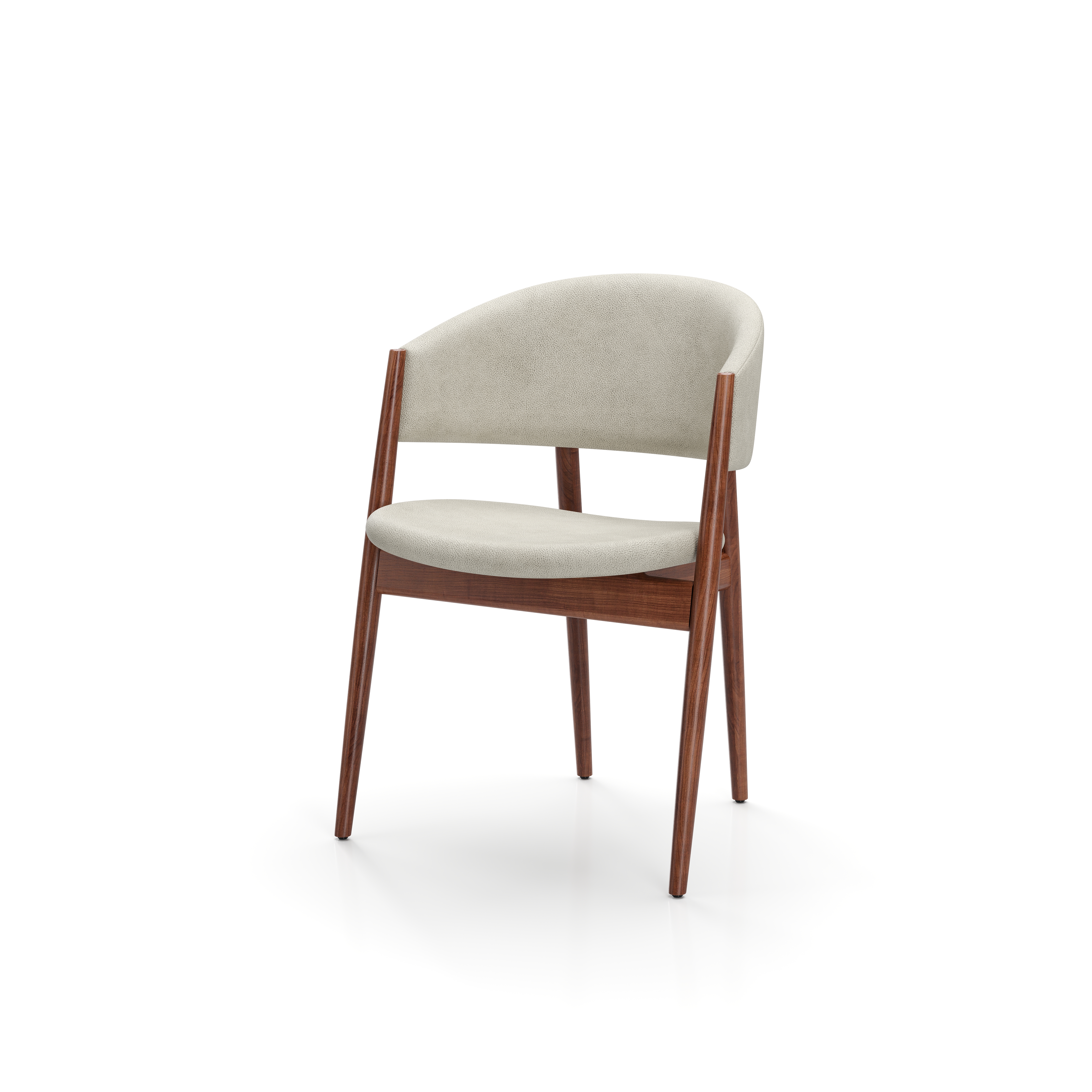 OG-S210-H.WN.BL2031 Ougi Dining Chair Half Back Natural Walnut York Snow Fox 7068