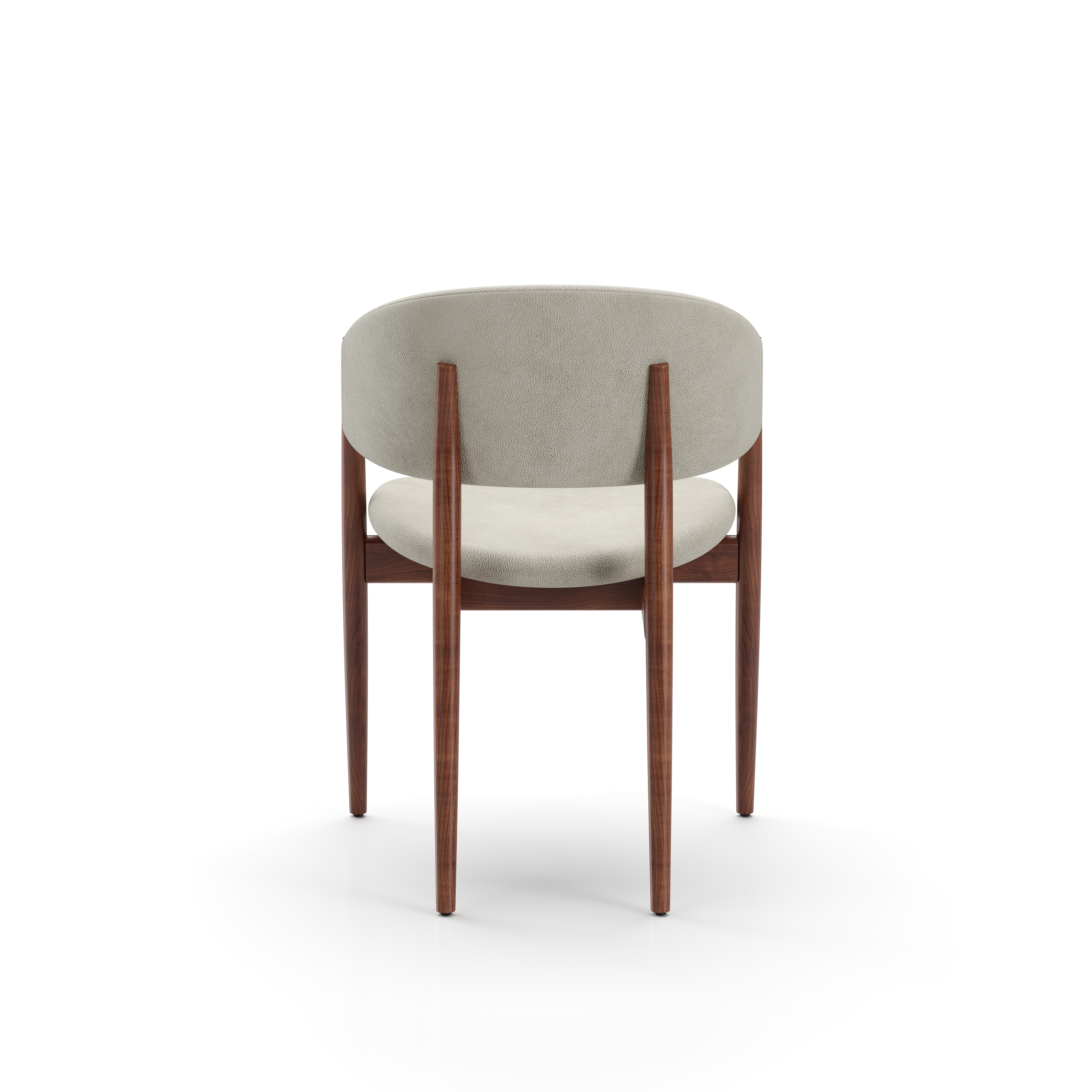 OG-S210-H.WN.BL2031 Ougi Dining Chair Half Back Natural Walnut York Snow Fox 7068 Back