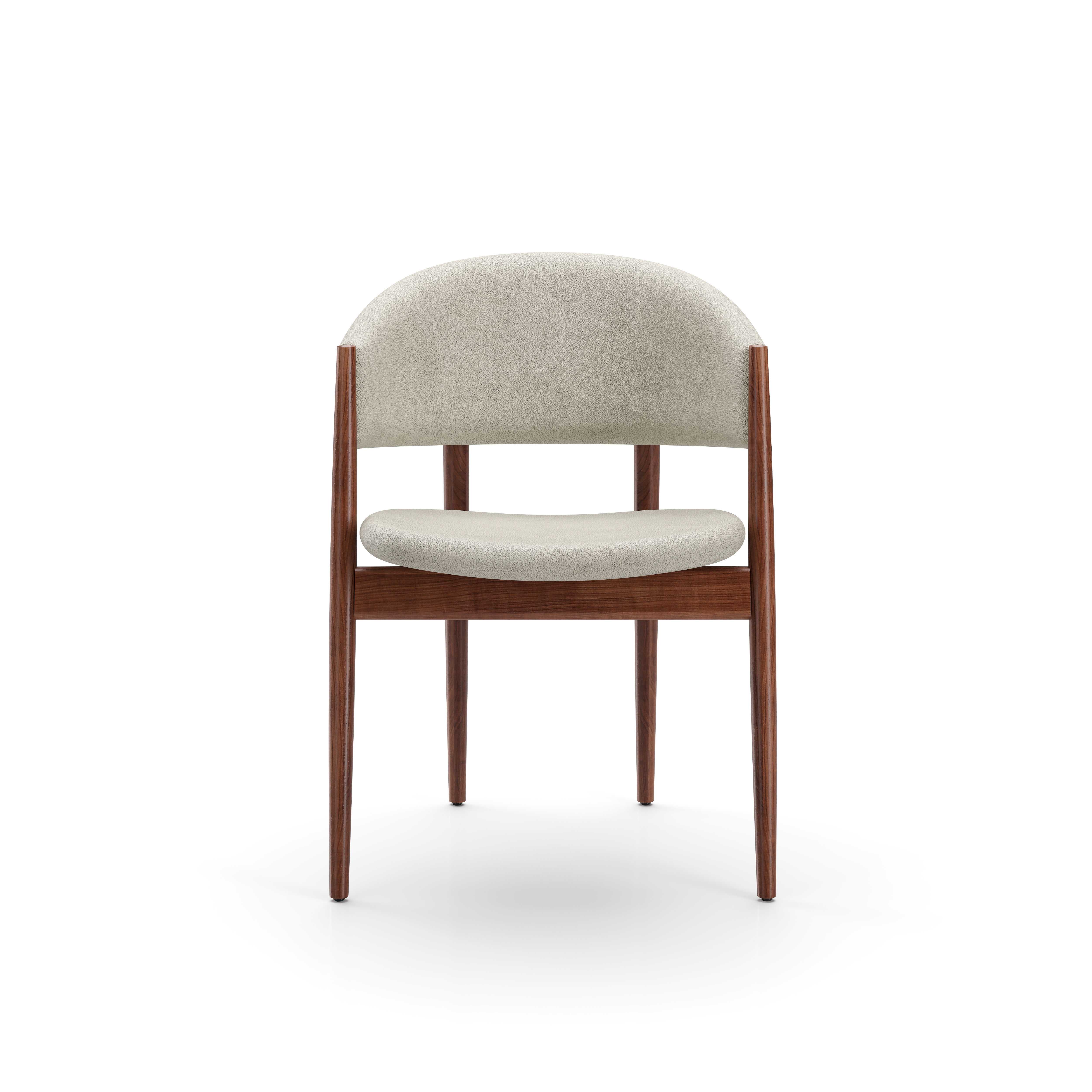 OG-S210-H.WN.BL2031 Ougi Dining Chair Half Back Natural Walnut York Snow Fox 7068 Front