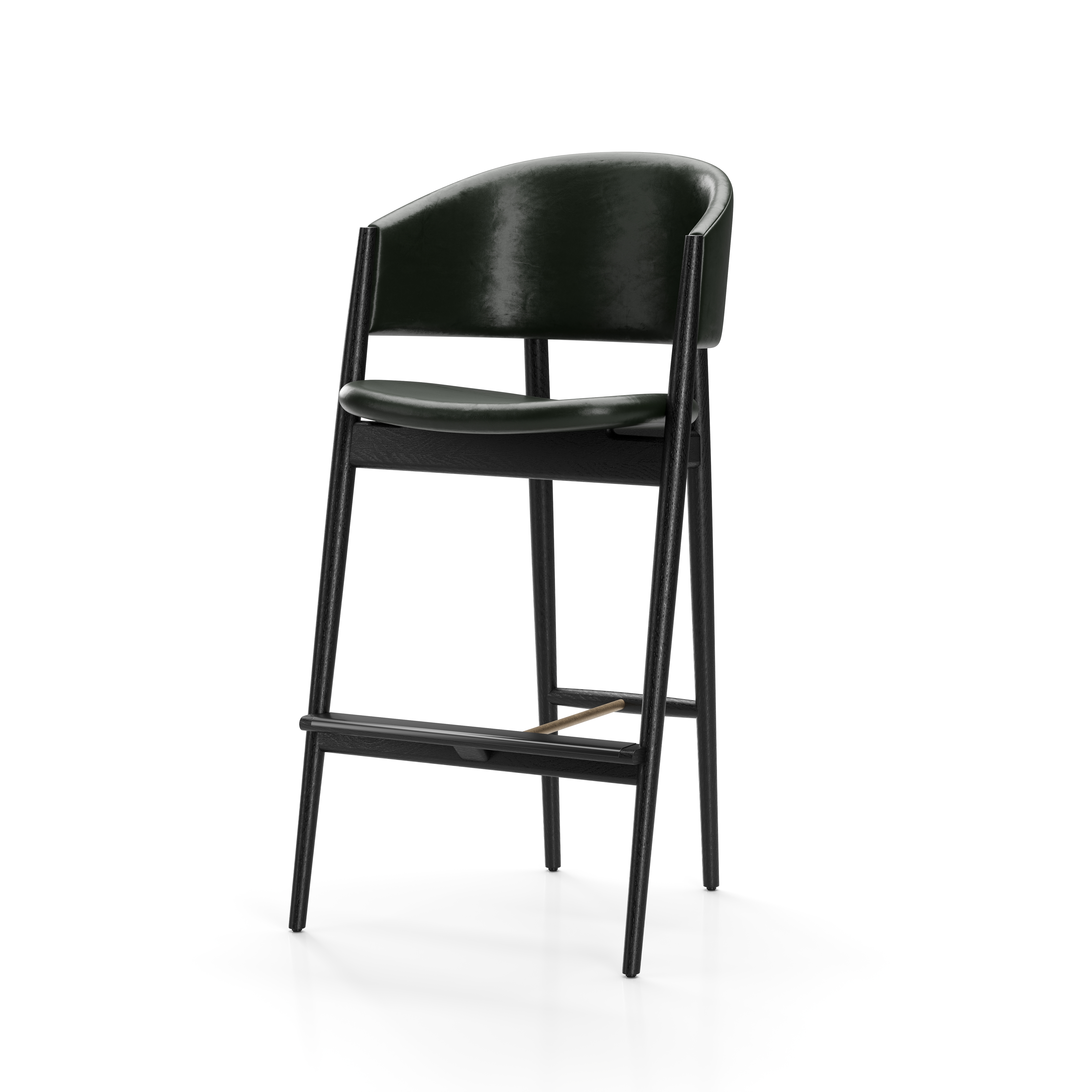 OG-S310-750.OBL.AL1003 Ougi Bar Chair Black Oak Newcastle Green New 35