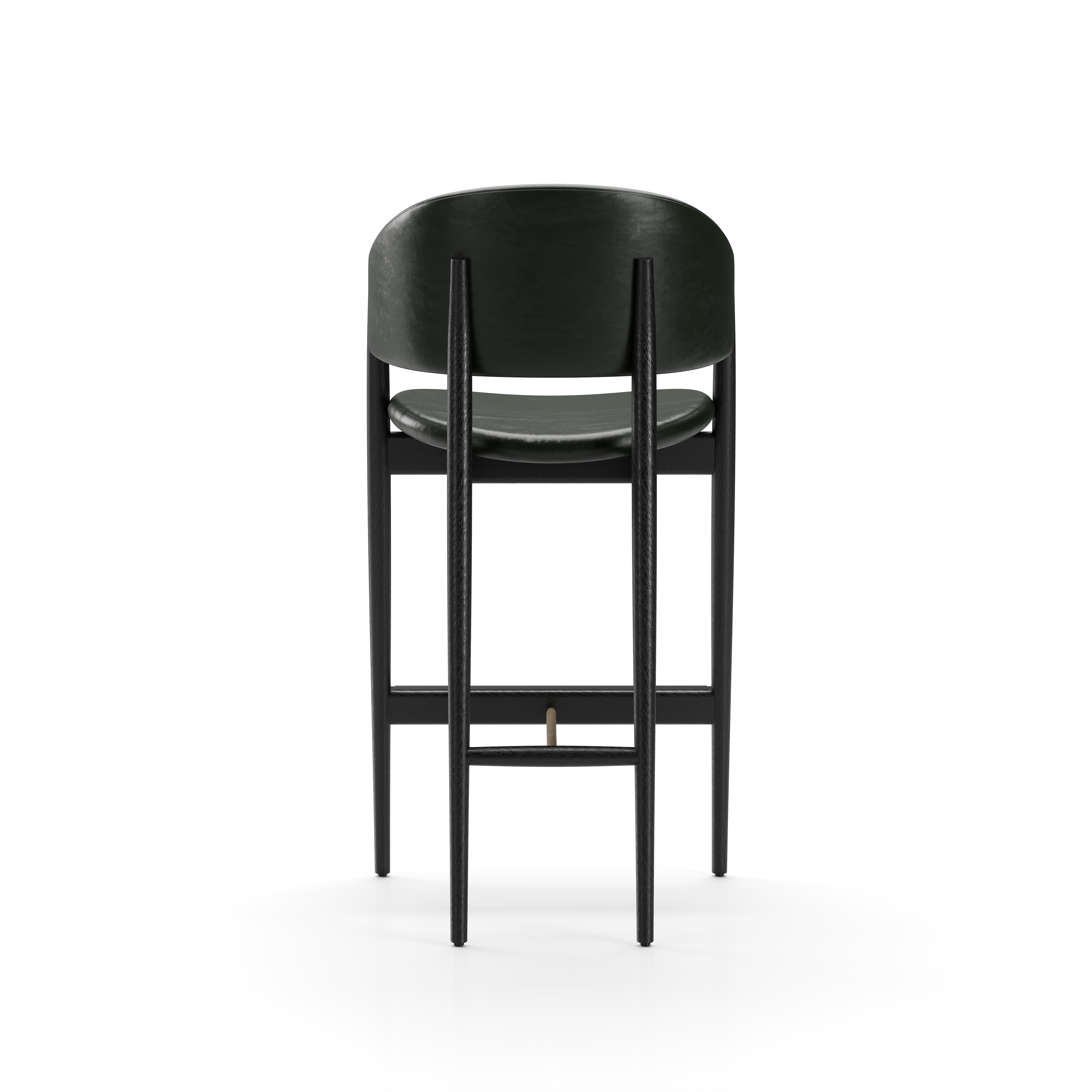 OG-S310-750.OBL.AL1003 Ougi Bar Chair Black Oak Newcastle Green New 35 Back