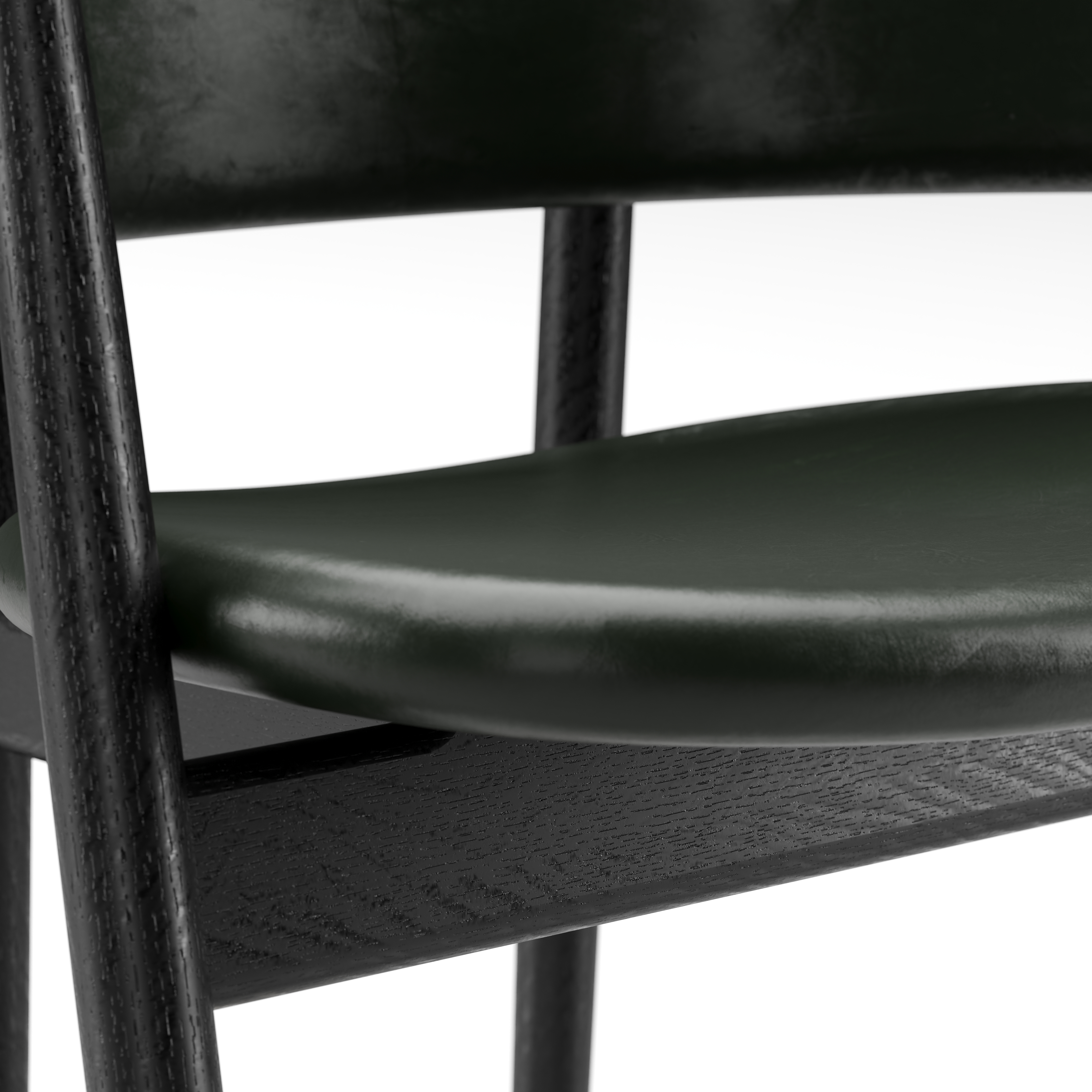 OG-S310-750.OBL.AL1003 Ougi Bar Chair Black Oak Newcastle Green New 35 Detail