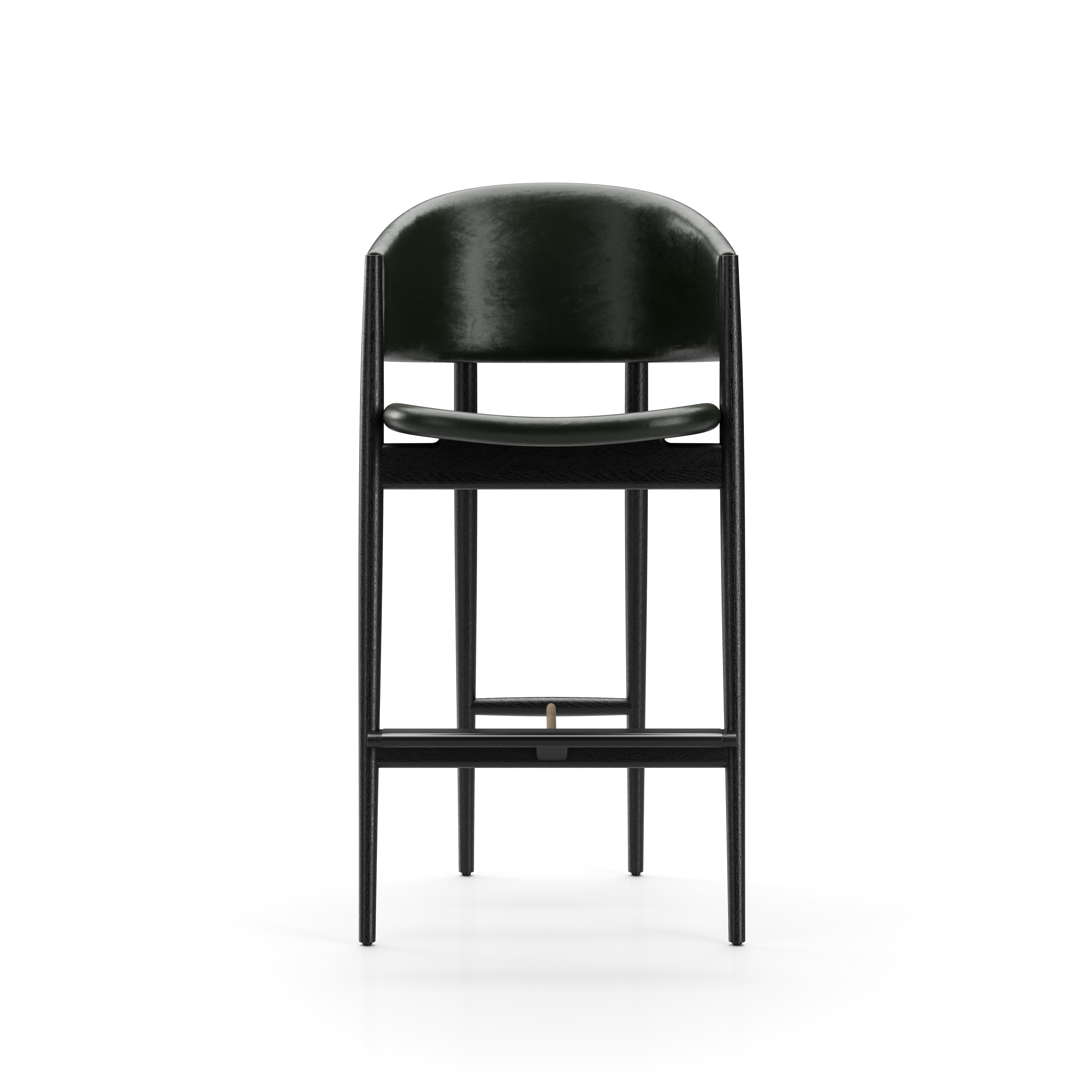 OG-S310-750.OBL.AL1003 Ougi Bar Chair Black Oak Newcastle Green New 35 Front