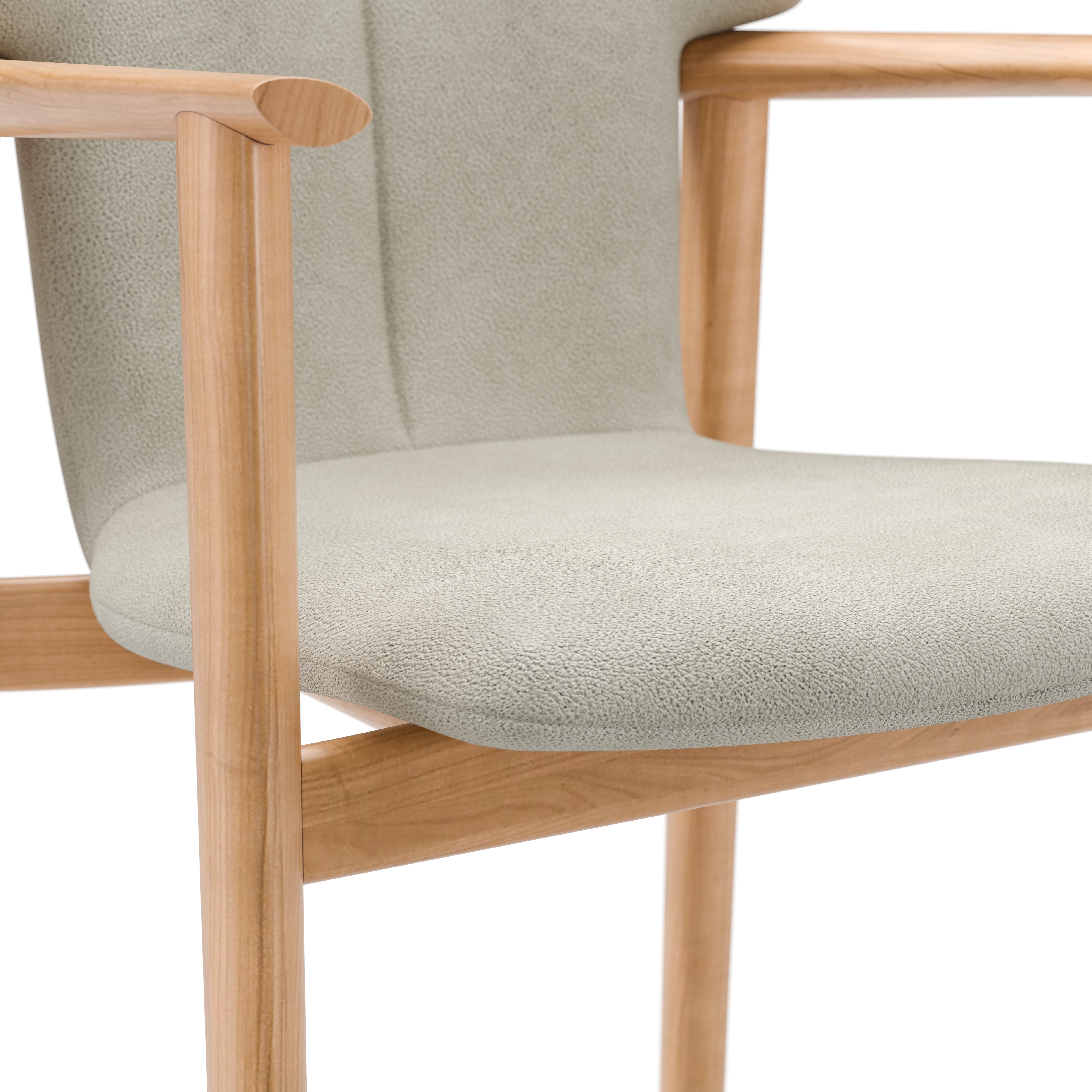 TI-S211.ON.BL2031 Timothy Dining Armchair Natural Oak York Snow Fox 7068 Detail